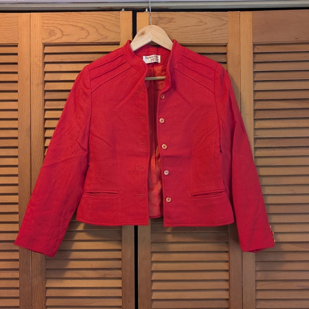 Vintage 1980s/1990s Women's Red Crop Jacket